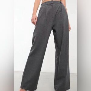 Abercrombie Tailored Gray Wide-Leg Pants
